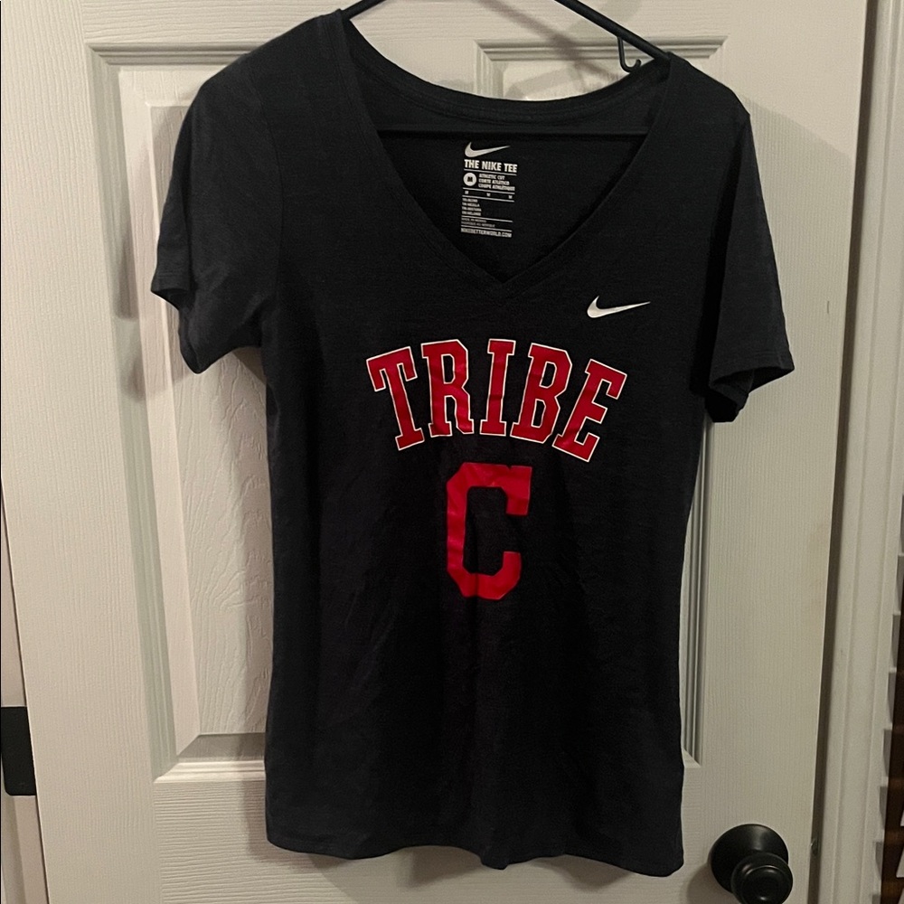 Nike Women's Black Tee with Red Tribe Graphic